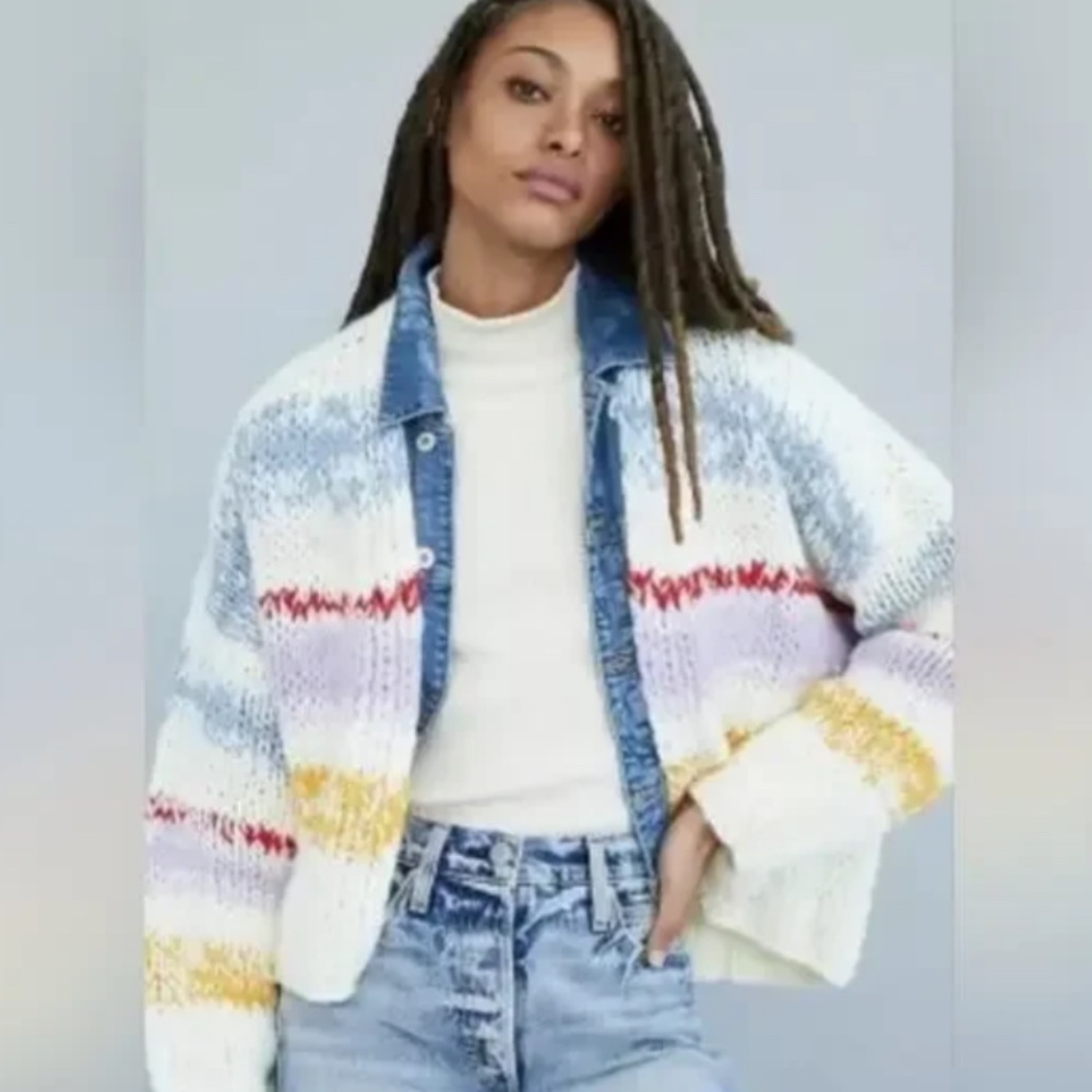 Anthropologie Multicolor Striped Cardigan